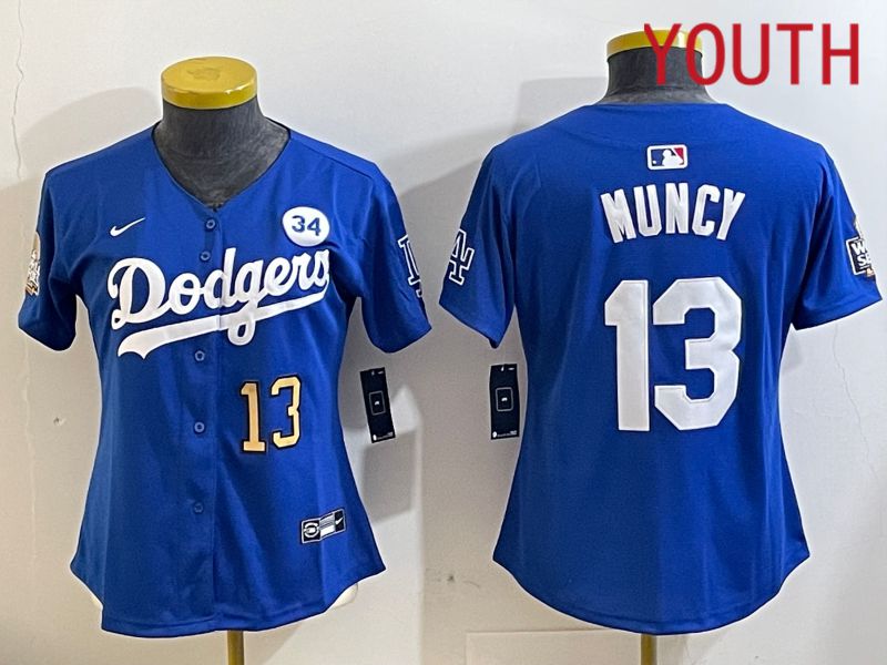 Youth Los Angeles Dodgers 13 Muncy Blue Game 2024 Nike MLB Jersey style 11211